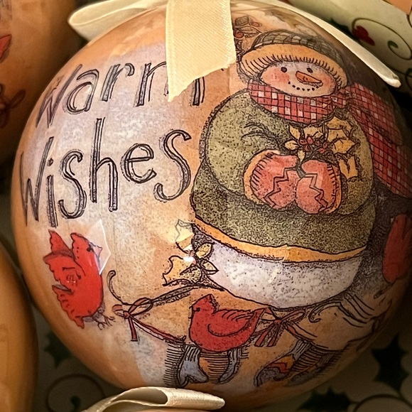 Warm Wishes Box Of 7 Christmas Snowman Ornaments - Picture 7 of 8